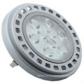 AR111, 9 LEDs de ALTA POTÊNCIA, 11 W, 700lm (3000k) Acabamento prateado